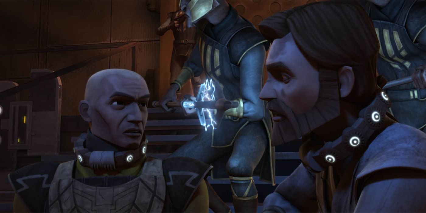 Rex and Obi Wan captured and kept as slaves by Zygerrian Slavesrs in The Clone Wars