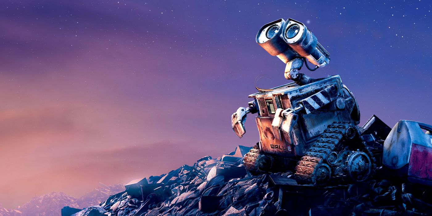 Wall E looking up at the stars