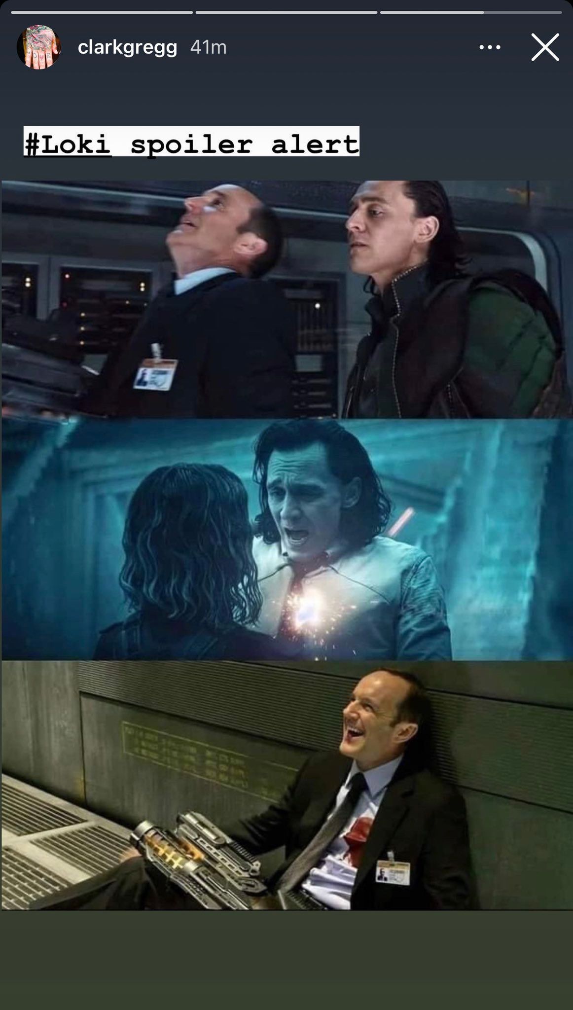 Coulson Finally Gets Revenge On Loki In Mcu Meme Shared By Clark Gregg