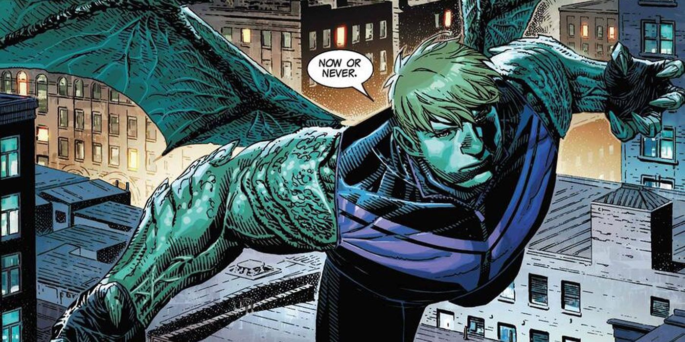 Hulkling flying away in Young Avengers