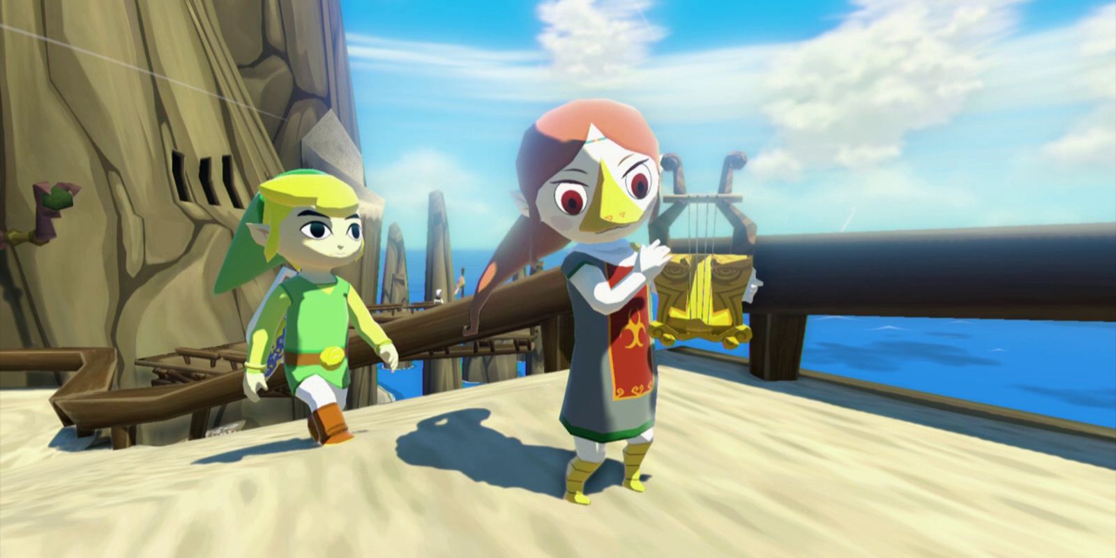 Link with Medli on Dragon Roost Island in The Legend Of Zelda The Wind Waker HD