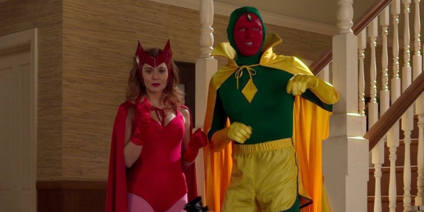 WandaVision Wanda and Vision In Classic Costumes