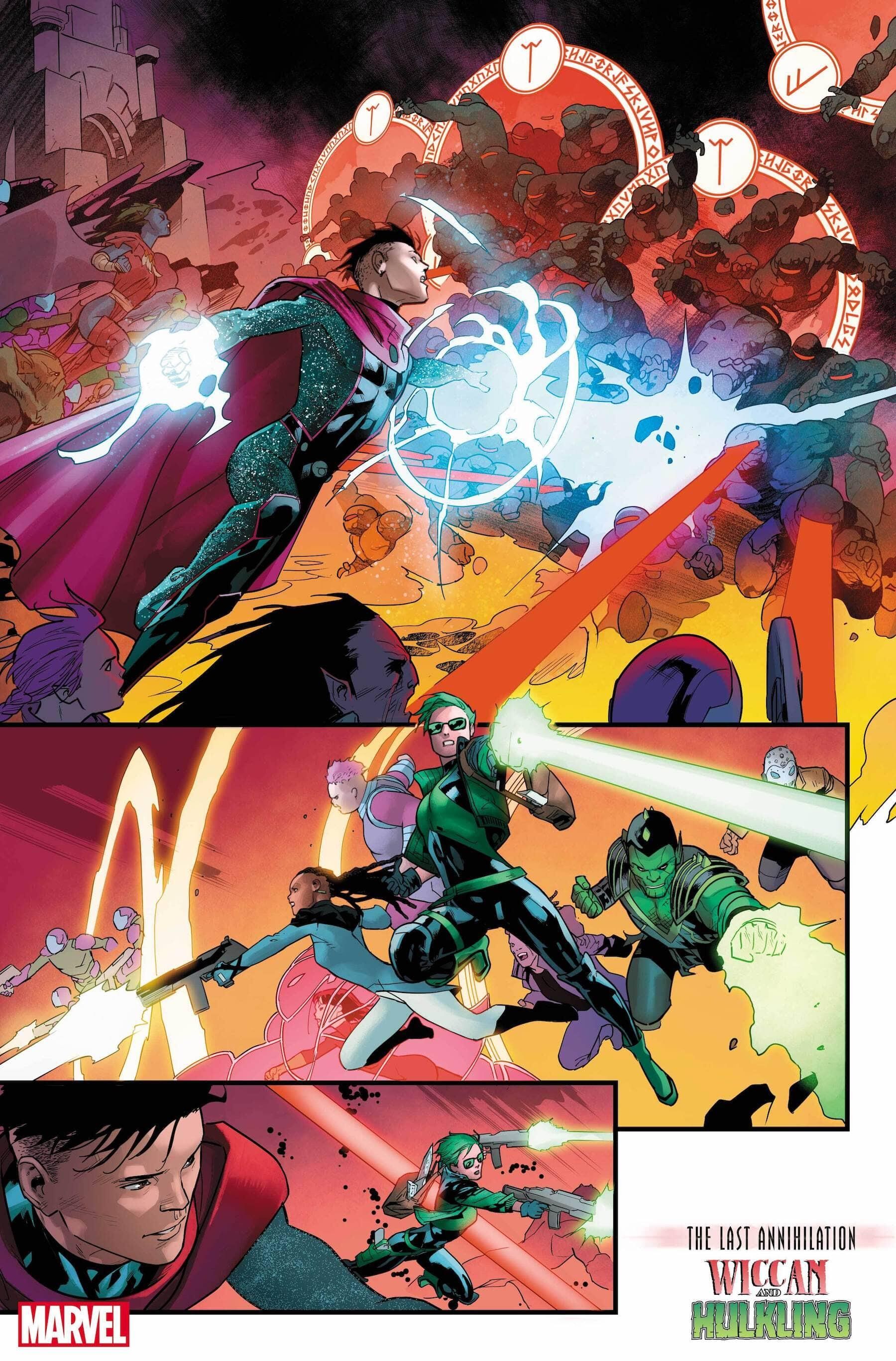Newlyweds Wiccan and Hulkling Face Dormammus Army in Marvel Preview