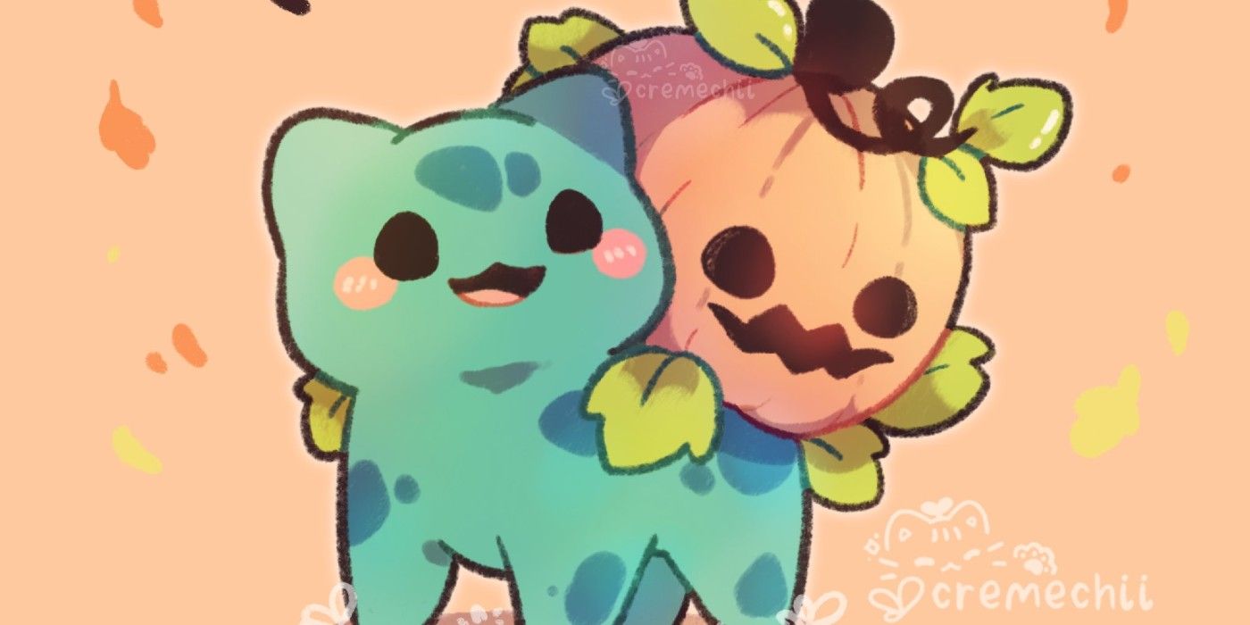 Pokemon Fan Art Replaces Bulbasaur S Back Bulb With A Jack O Lantern