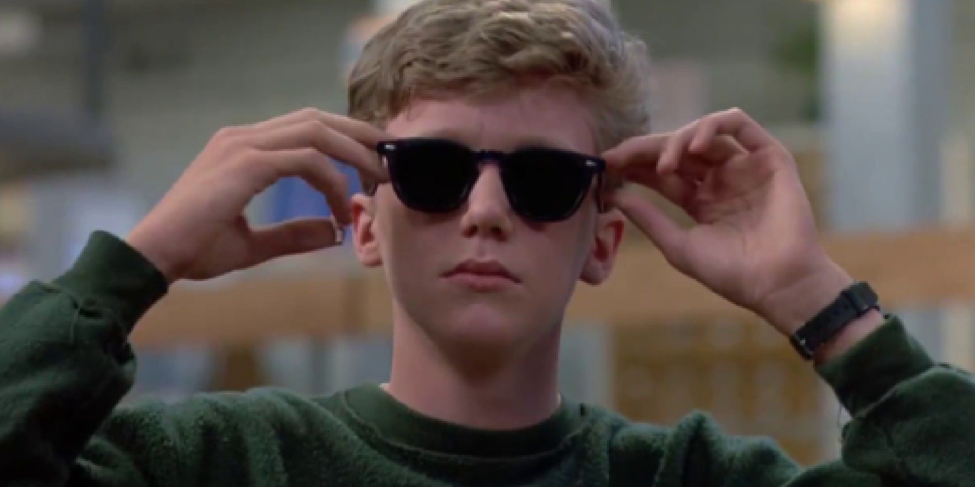 The Breakfast Club Anthony Michael Hall as Brian wearing Sunglasses