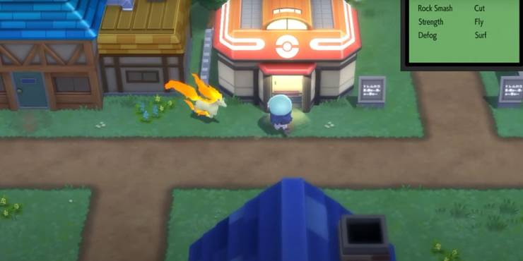 En Rapidash følger spillerkarakteren rundt I Pokamaskaton Brilliant Diamond Skinnende Perle