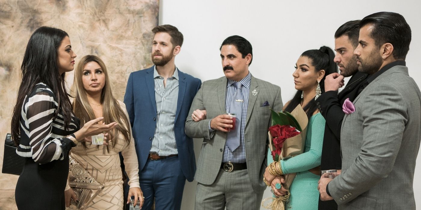 The cast of Shahs of Sunset gathered around GG