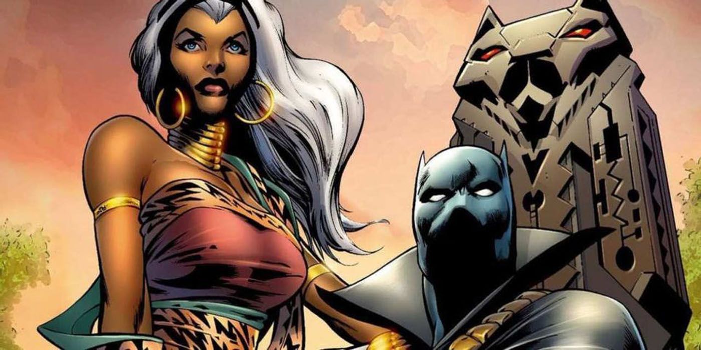 Black Panther and Storm ruling Wakanda together