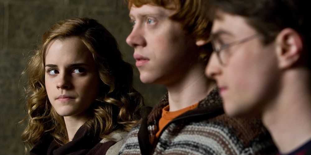 Hermione looks at Ron talking in Harry Potter and the Half Blood Prince Cropped 1