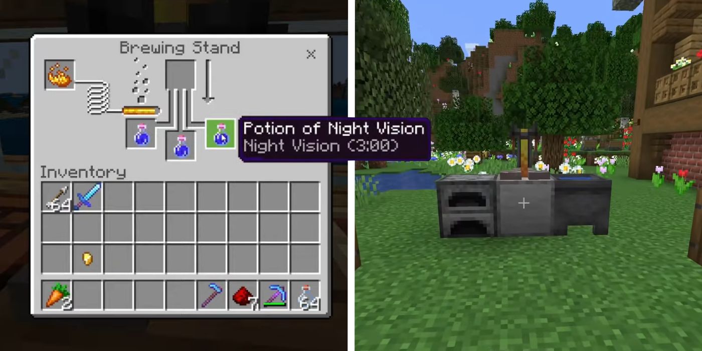 Minecraft How To Make A Night Vision Potion How It Works