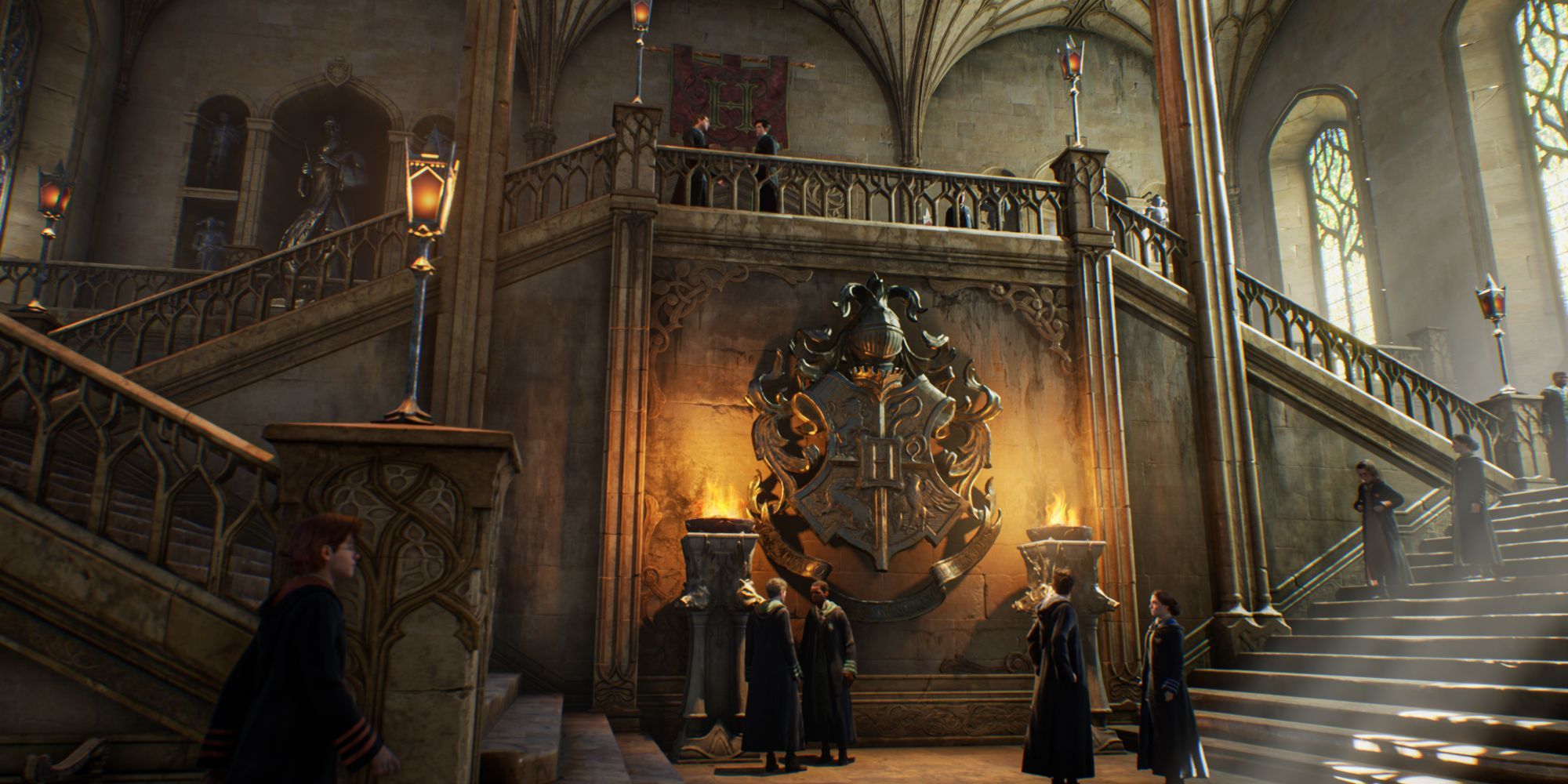 image from the Harry Potter game Hogwarts Legacy showing the interior of Hogwarts Castle