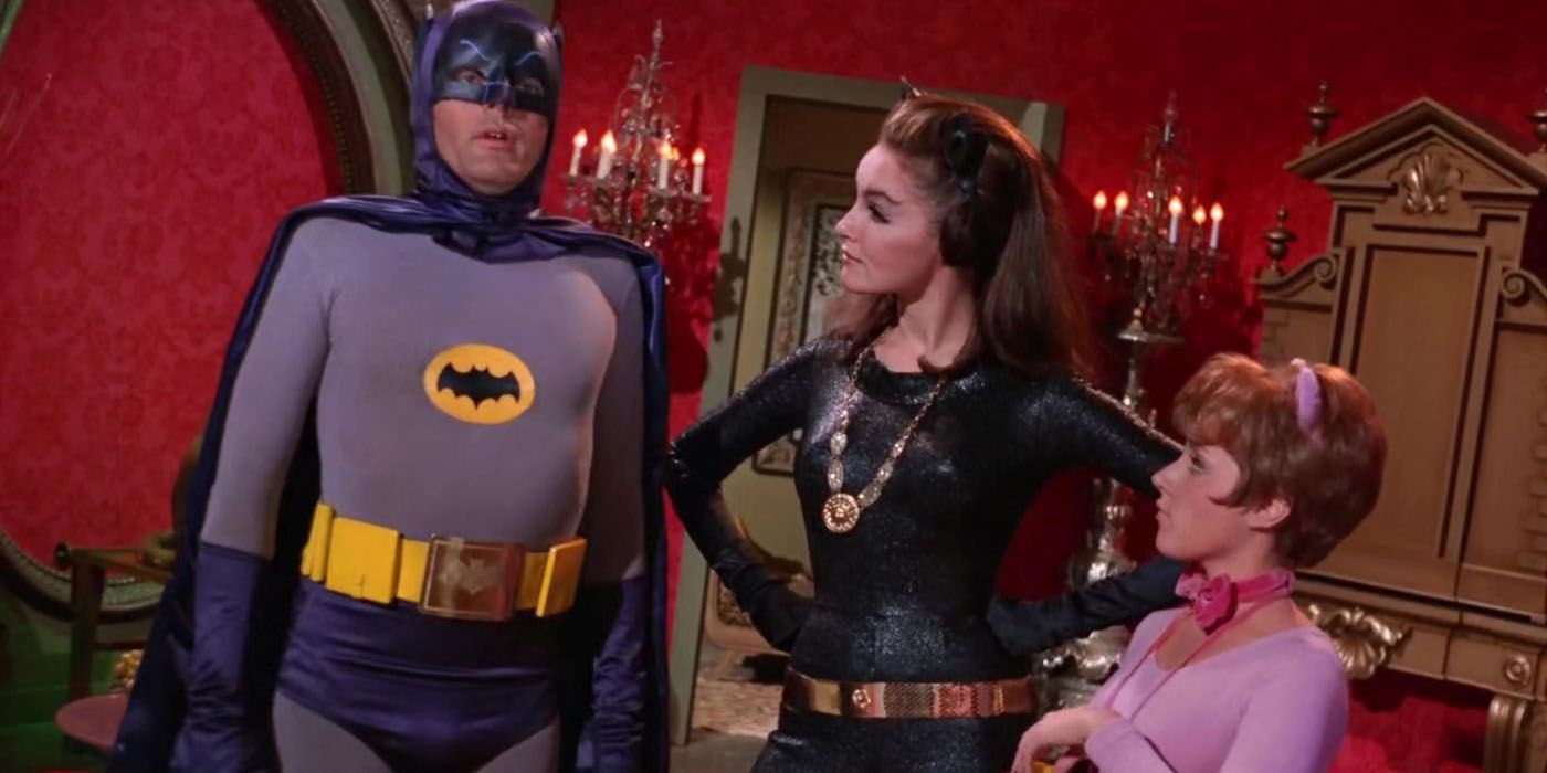 Adam West Lesley Gore and Julie Newmar in 1960s Batman