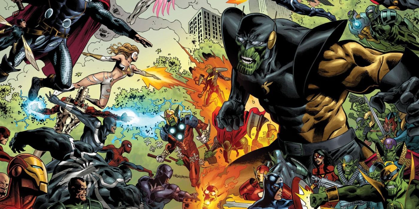 Criti Noll fights the Avengers in Marvel Comics.