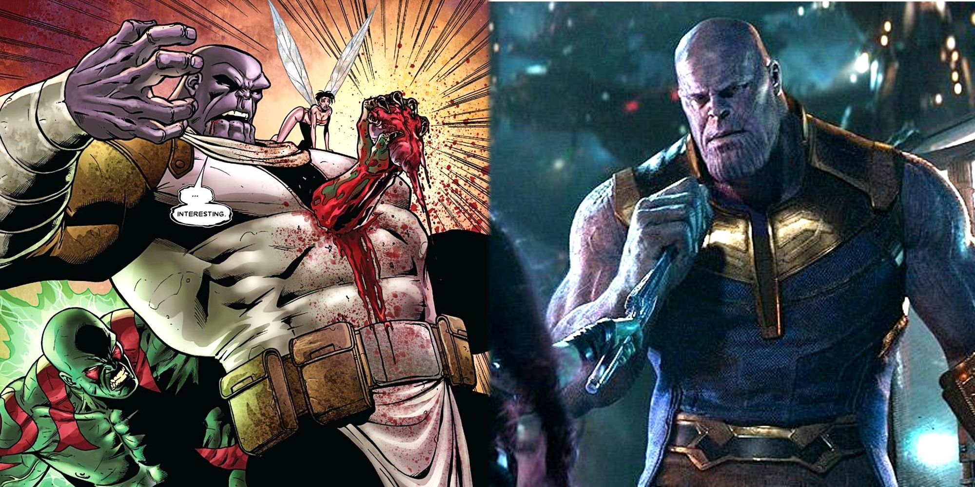 Drax and Gamora Kill Thanos in Avenges Infinity War and Marvel Comics
