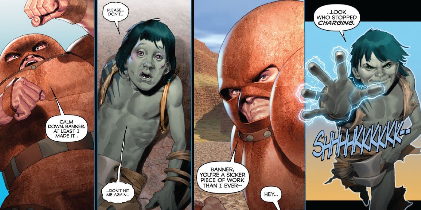 Hulk Son Skaar Beats Juggernaut in Marvel Comics