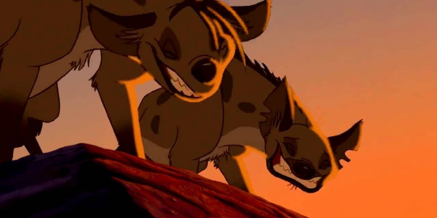 Hyenas chasing Simba