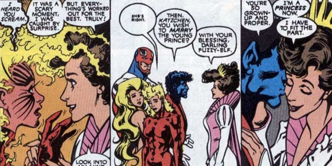 Kitty Pryde decides to marry in Excalibur comics.