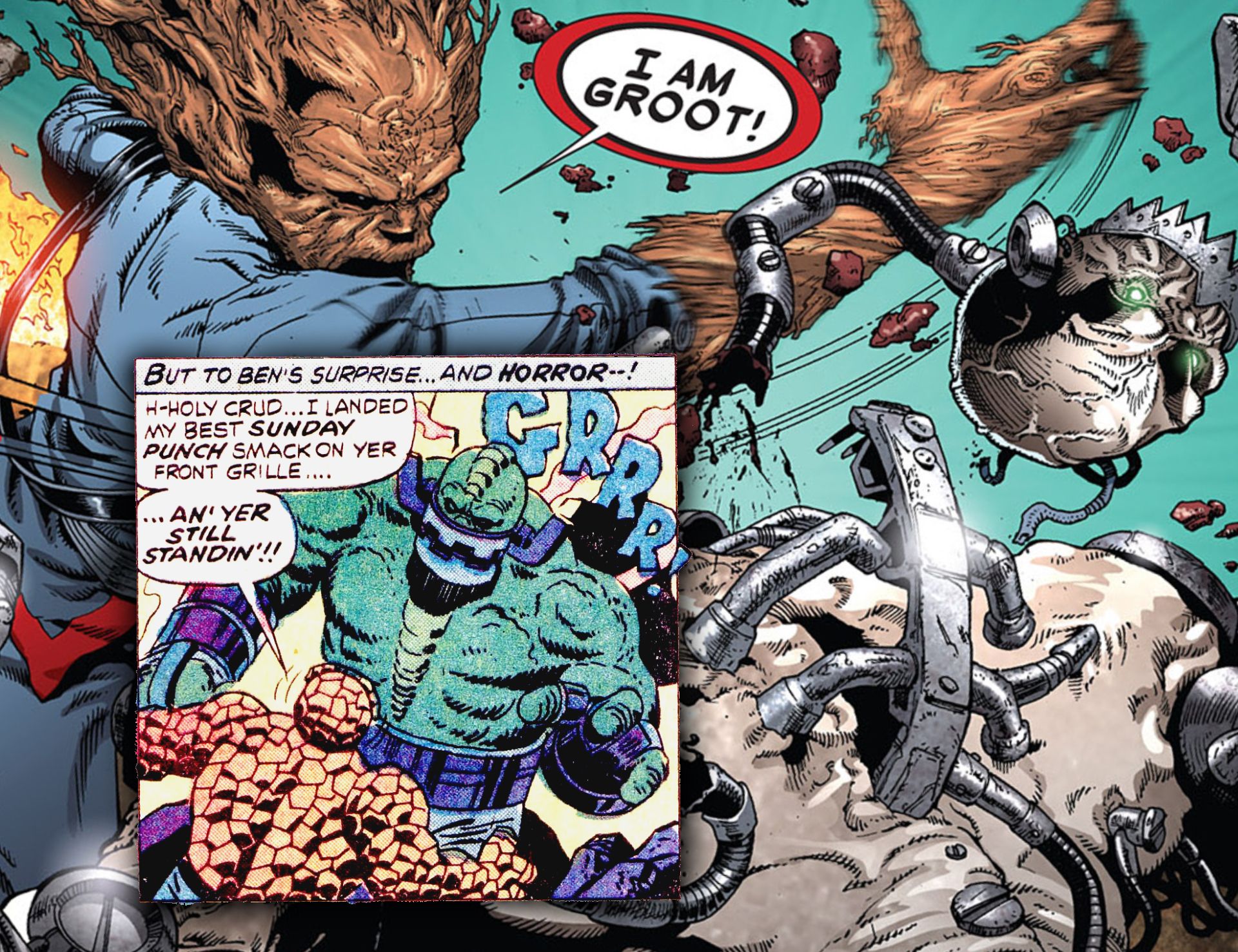 Marvel Comics Groot versus the Thing Comparison