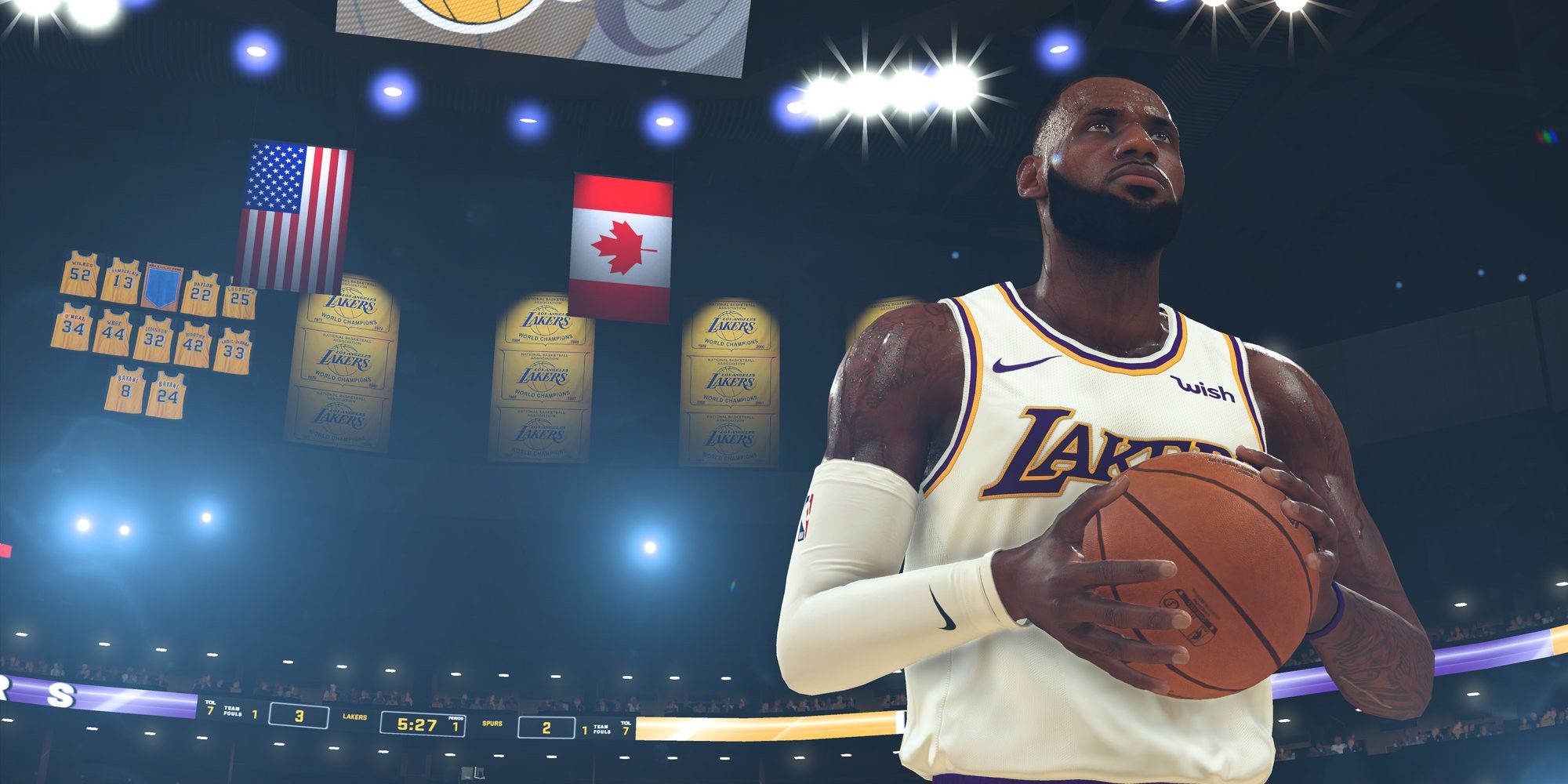 NBA 2K Lebron James on Lakers court