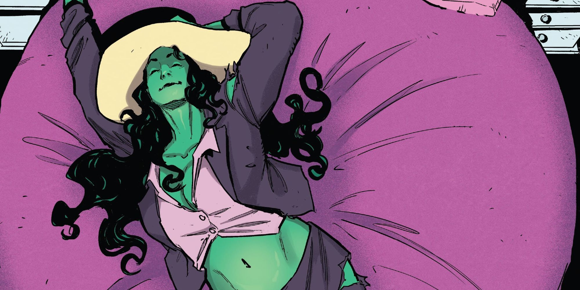 She Hulk lying on her own bed in She Hulk 2022