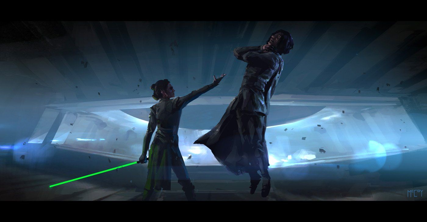 Star Wars Rise of Skywalker Concept Art Kylo Rey Fight 2