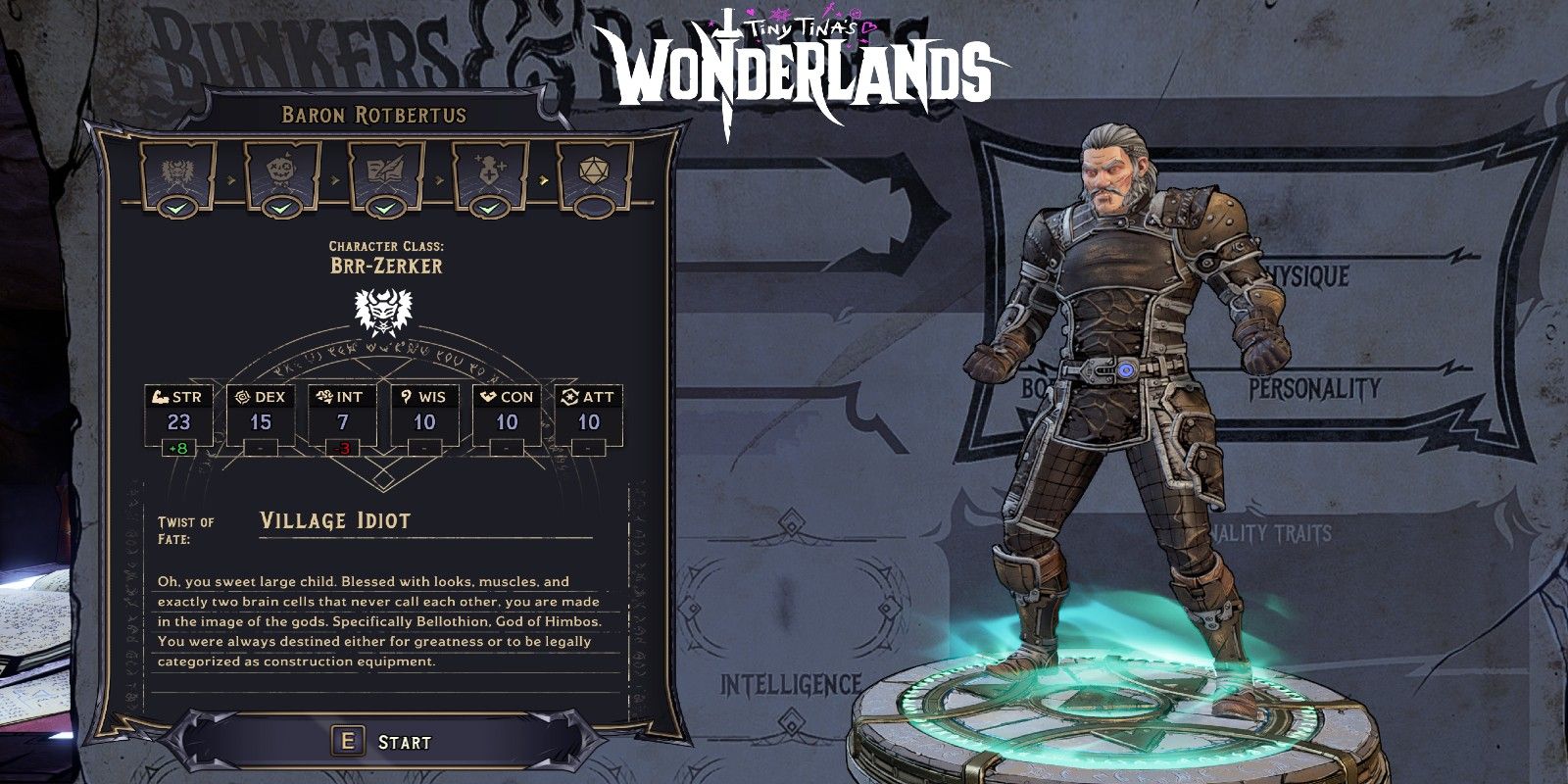 Tiny Tinas Wonderlands Character Creation and Hero Stats Guide