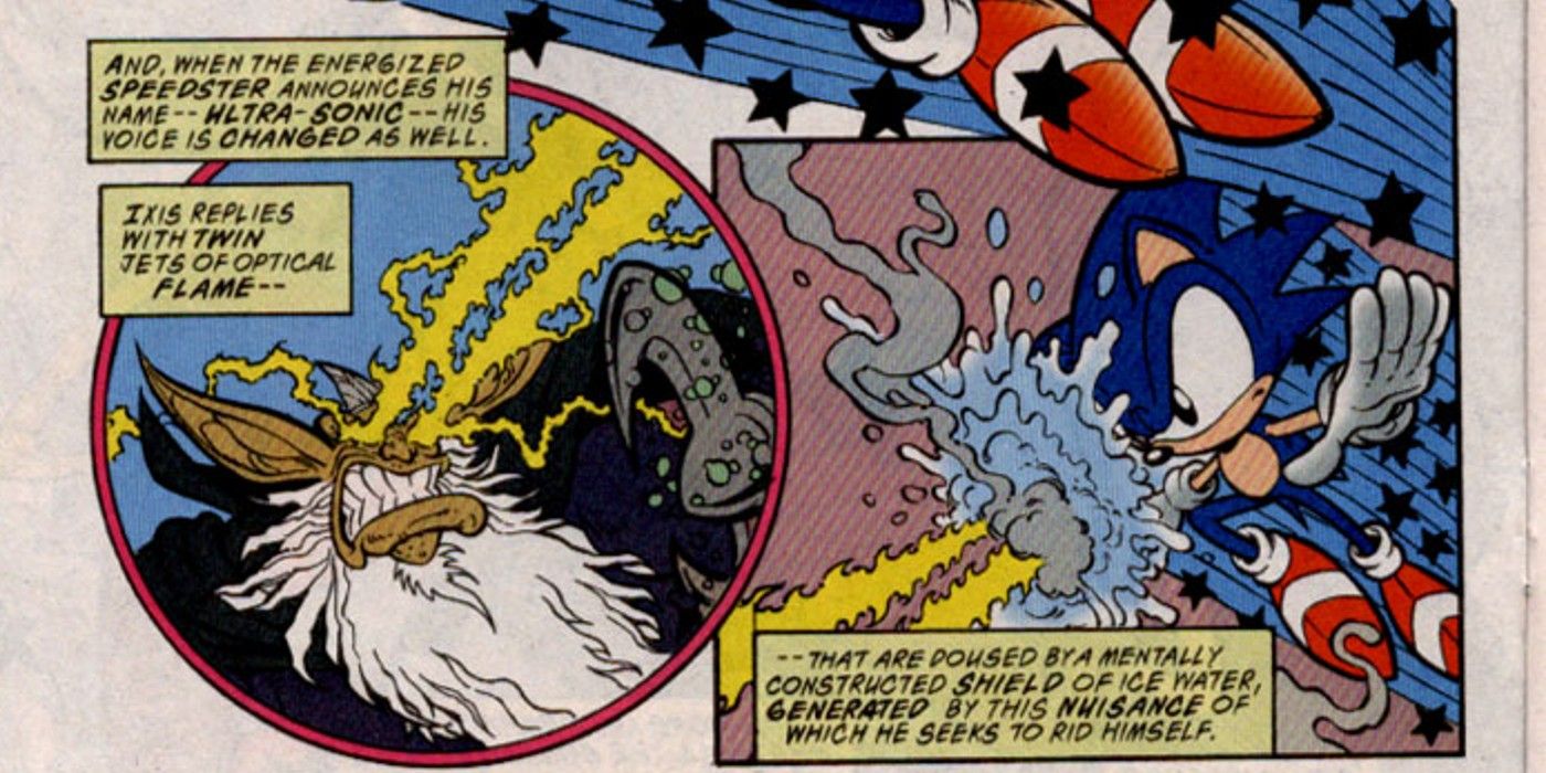 Ultra Sonic battles Ixis Naugus in Archie Comics Sonic the Hedgehog issue 66