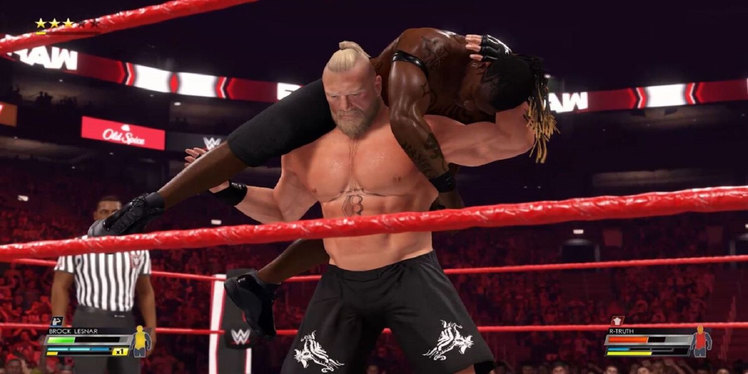 WWE 2K22 Brock Lesnar Fighting R Truth