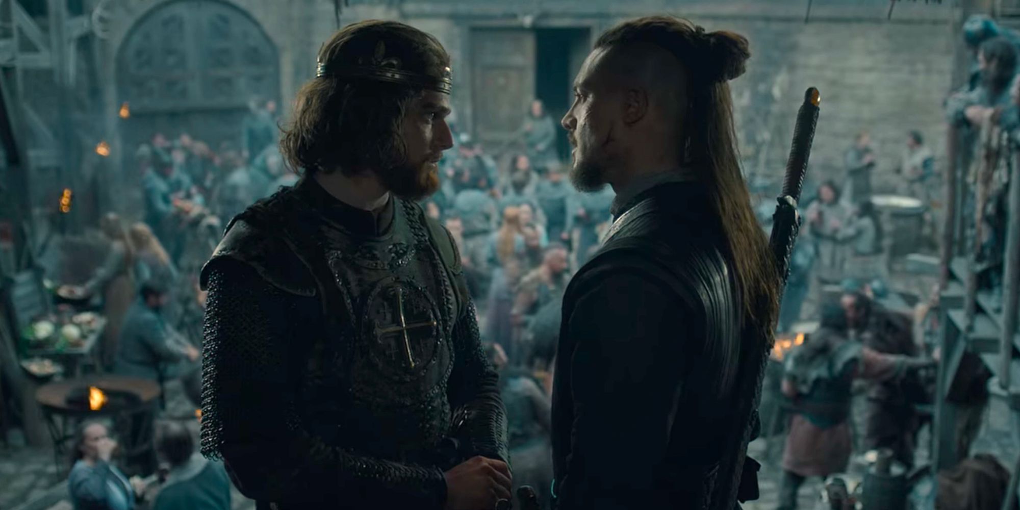 the last kingdom finale king edward and uhtred talking in bebbanburg