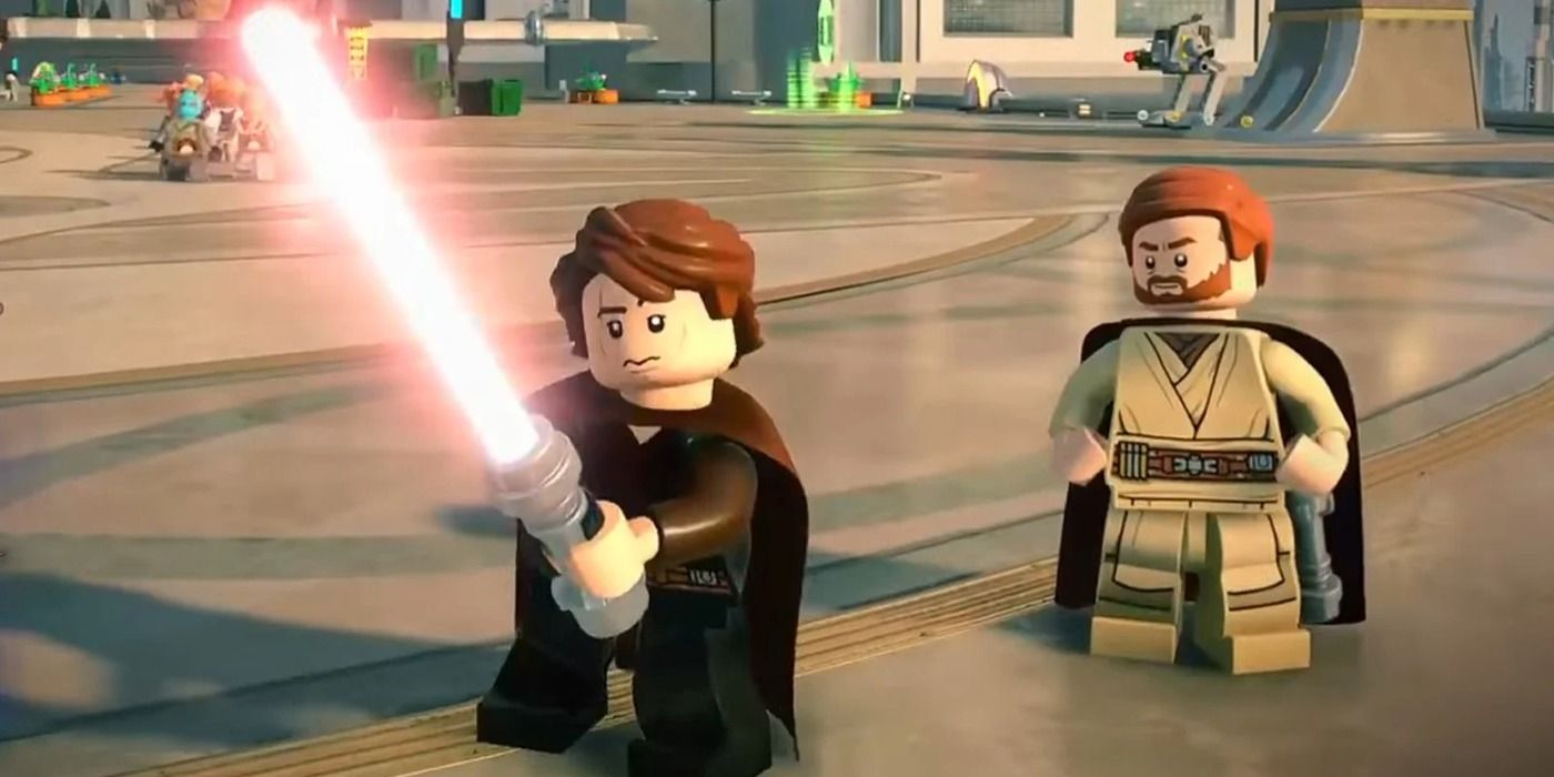 Anakins lightsaber turns red when idle in LEGO Star Wars The Skywalker Saga