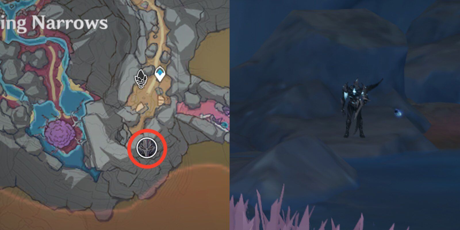 Genshin Impact: Orb of Blue Depths Location #6 in The Chasm - Roneth