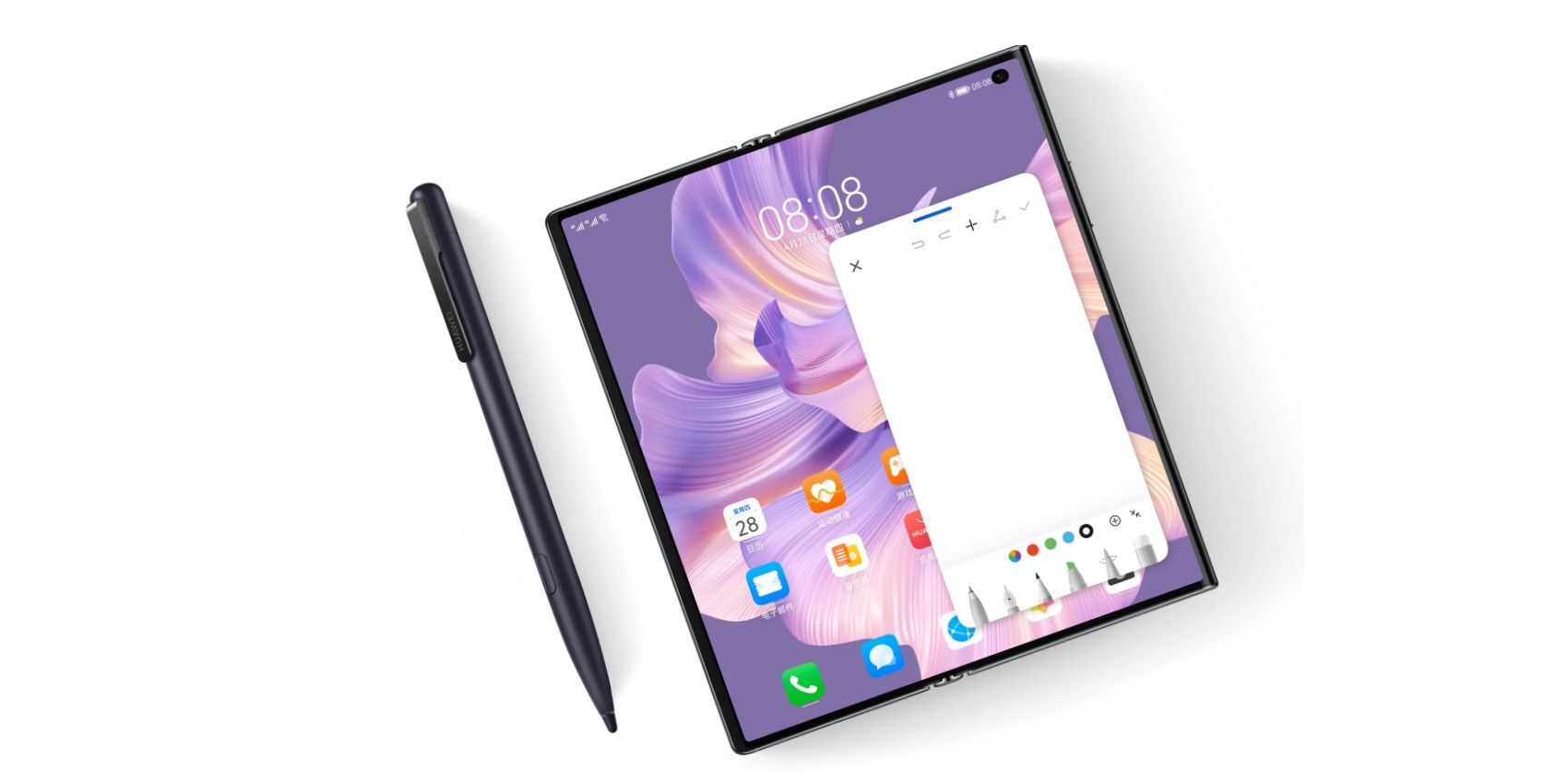 Huawei Mate X2 with stylus