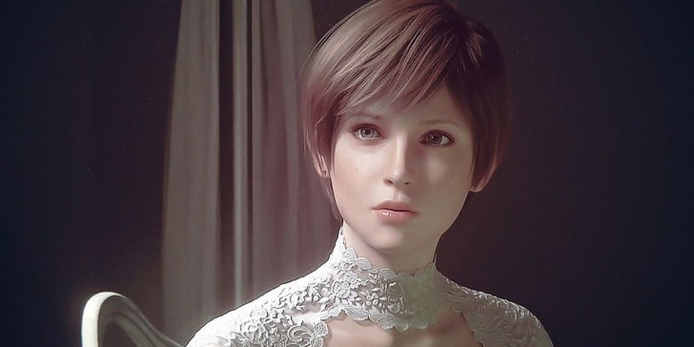 Renecca Chambers wearing a wedding gown in Resident Evil Vendetta Cropped 1