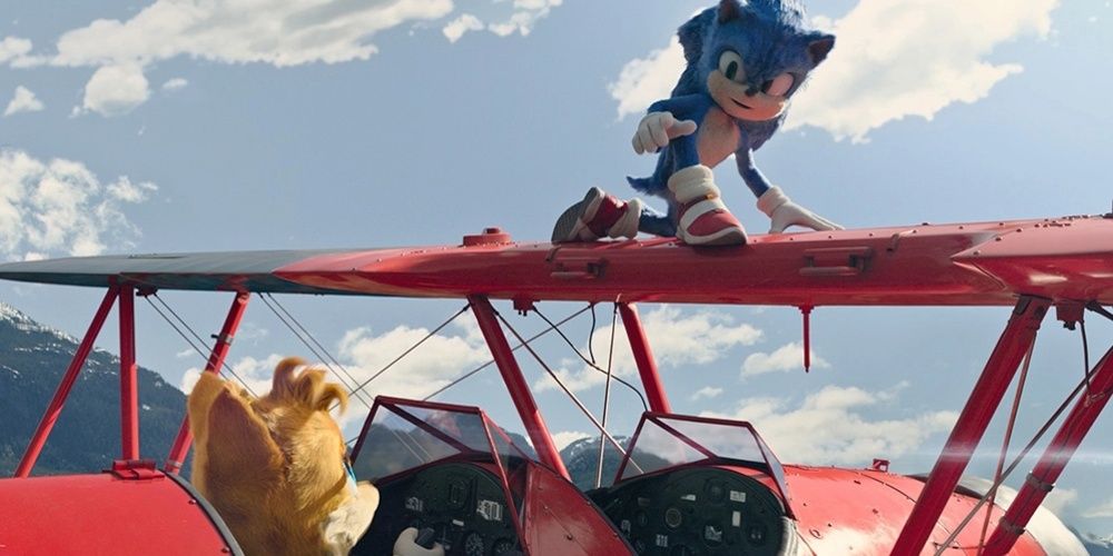 Sonic on top of Tails plane in Sonic the Hedgehog 2 Cropped 1
