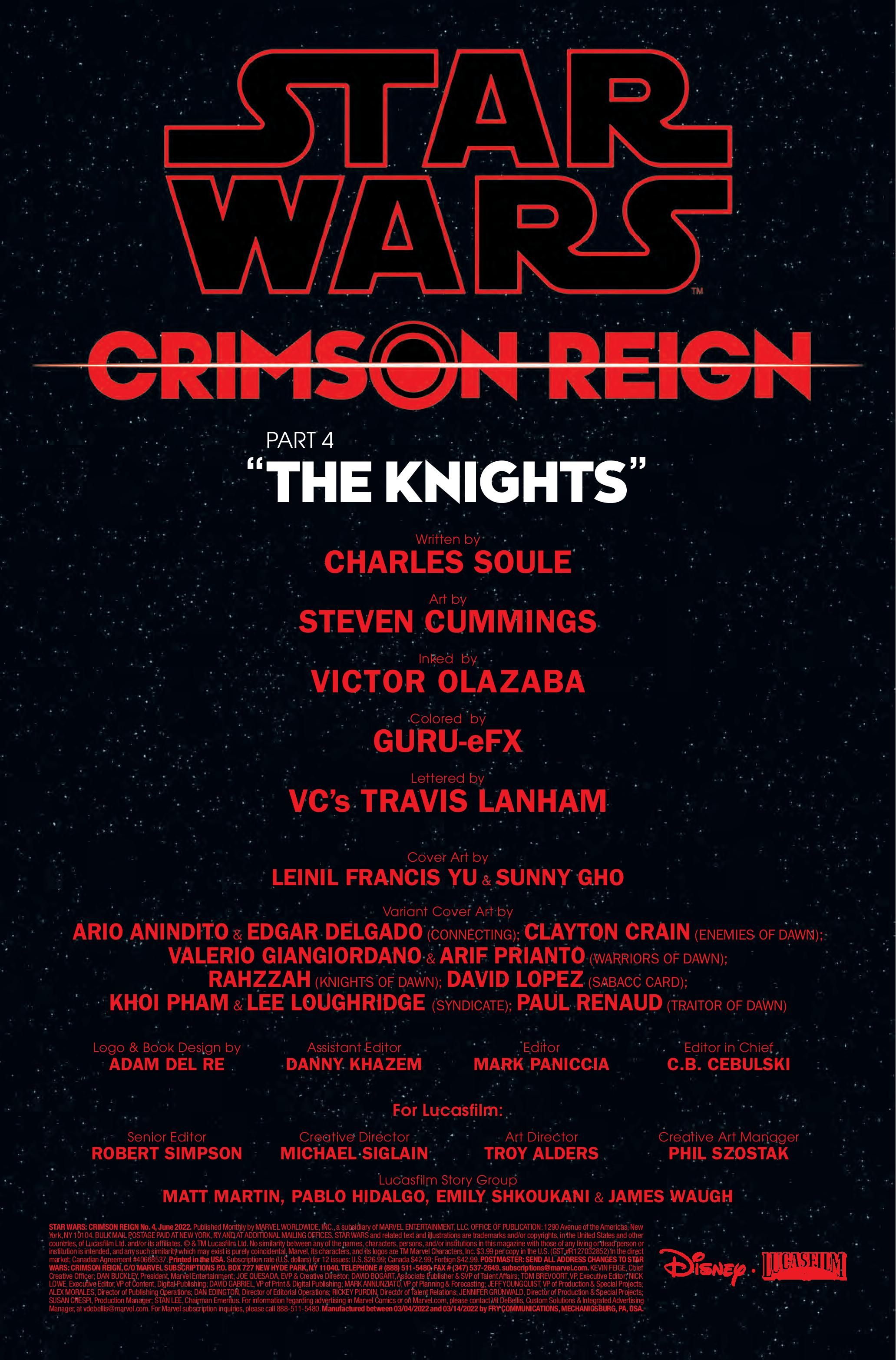 Star Wars Crimson rEIGN 004 Preview page 002 DARTH VADER KNIGHTS OF REN