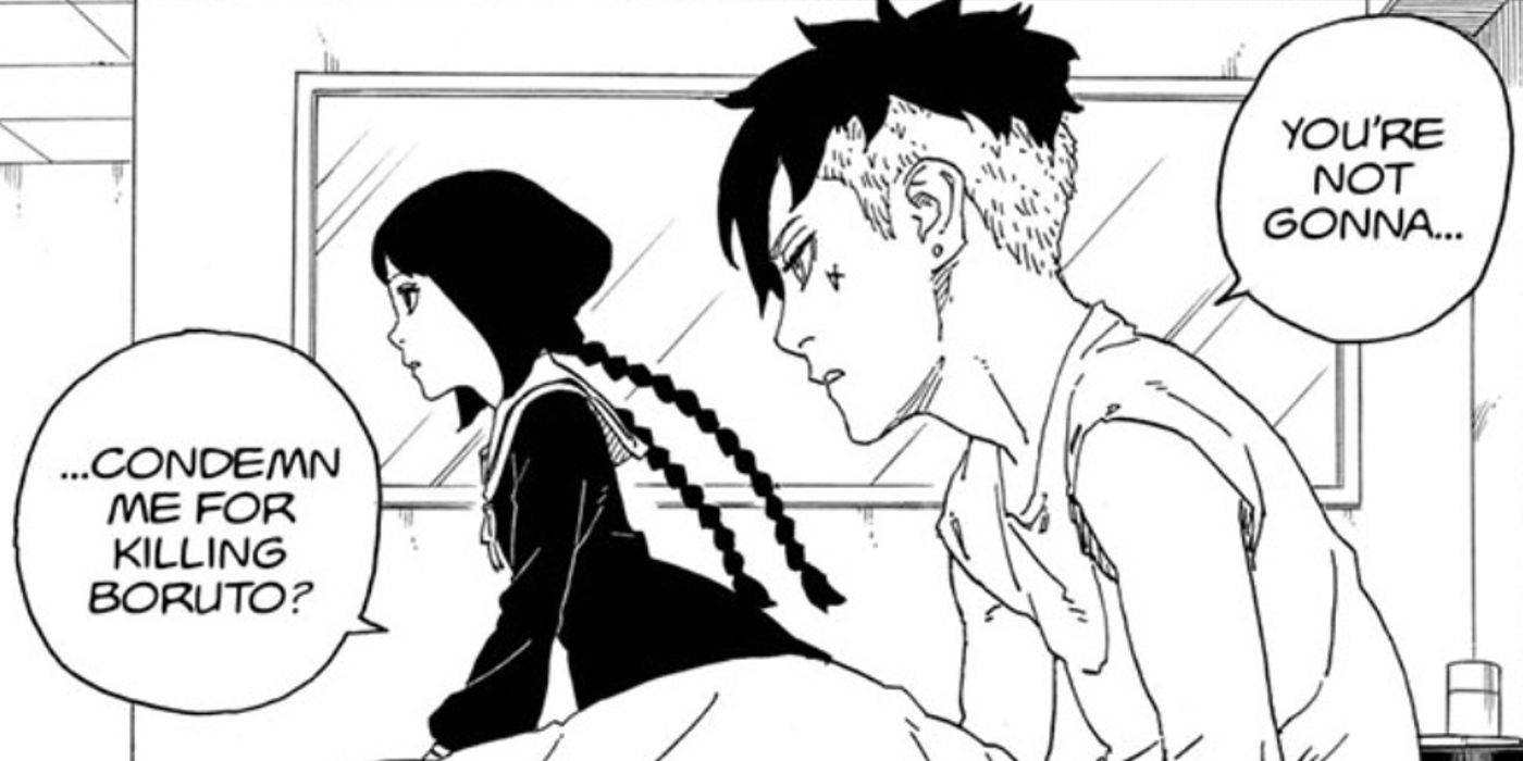 Sumire overhears Kawaki say to Naruto that he killed Boruto in Boruto chapter 69.