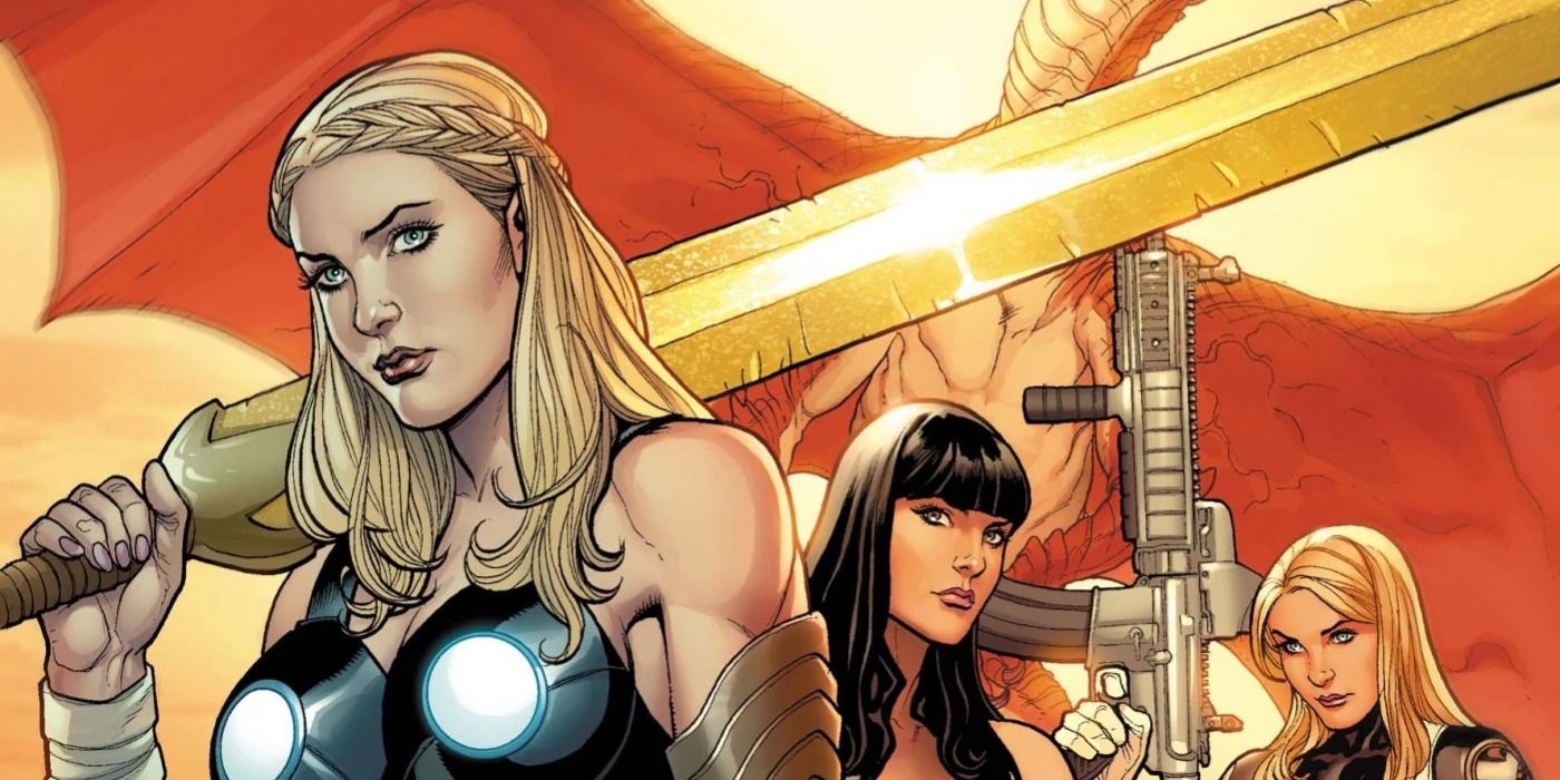 Ultimate Valkyrie holds a sword in Marvel Comics.