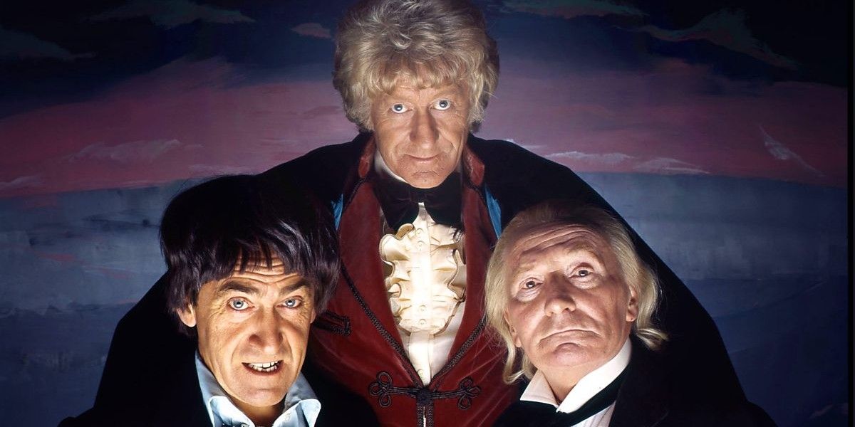 William Hartnell Patrick Troughton and Jon Pertwee in The Three Doctors Doctor Who