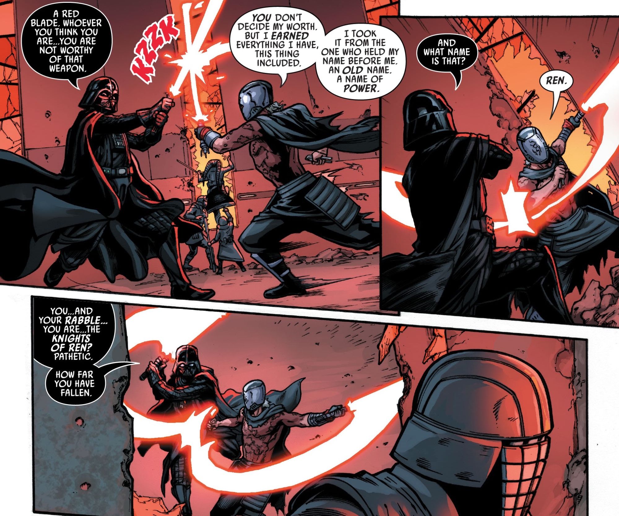 Darth Vader Fights The Knight of Ren In Crimson Reign 4