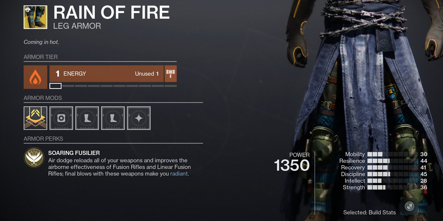 How to Get the Rain of Fire Exotic Leg Armor in Destiny 2