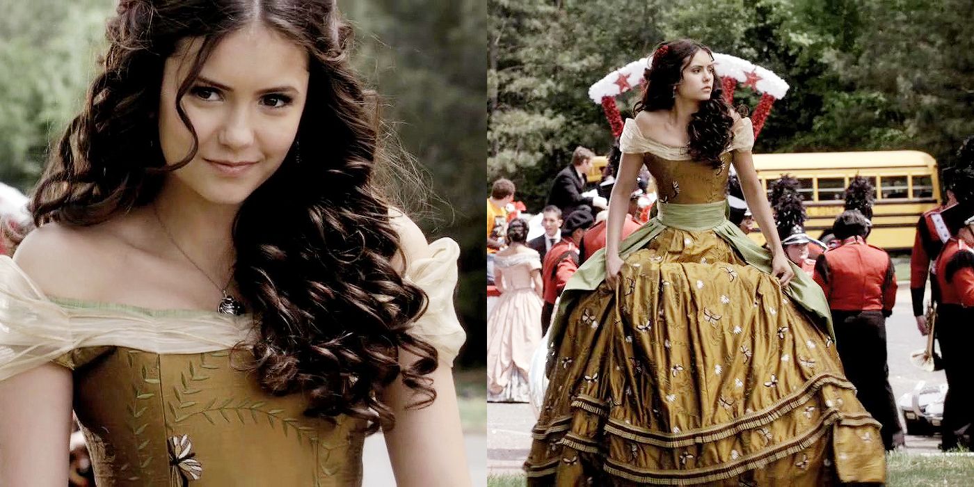 Elena Gilbert dressed as Katherine at the Founders Parade on The Vampire Diaries