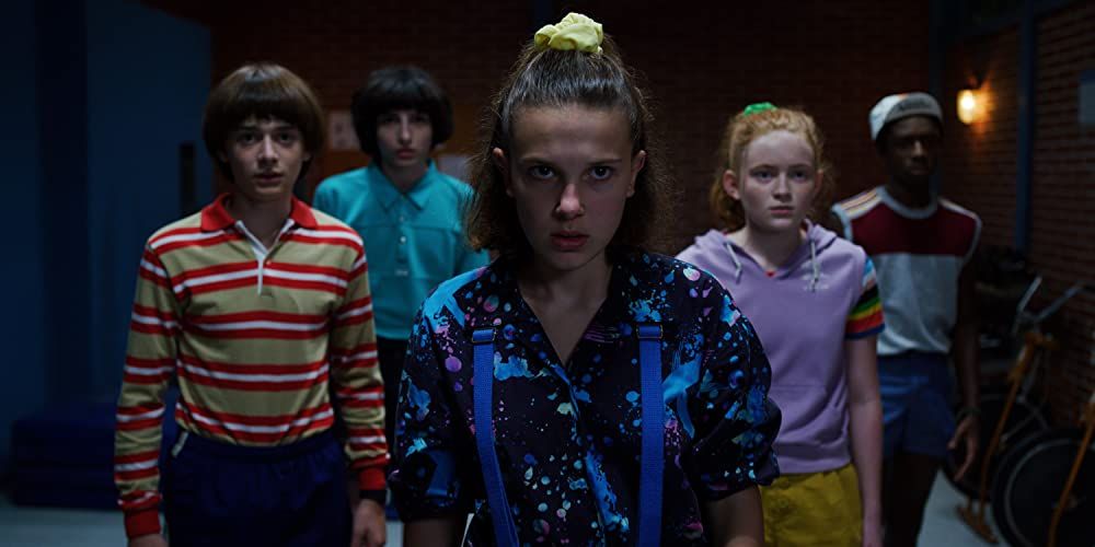 Eleven leads the child gang in Stranger Things