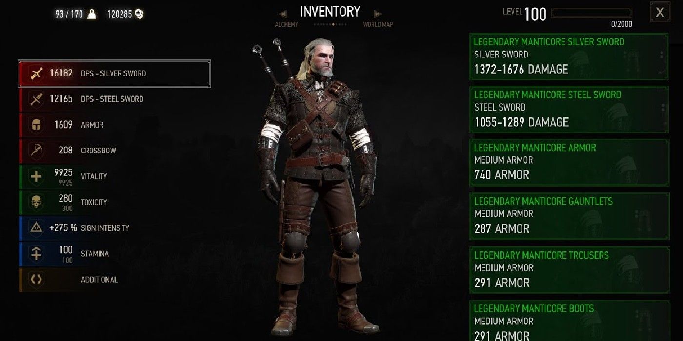 Geralts Coolest Rarest Witcher 3 Armor Legendary Manticore School Armor Set