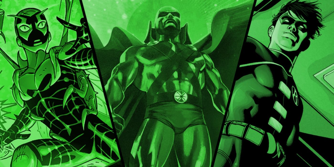 Green Lantern Martian Manhunter Blue Beetle and Tim Drake Robin DC Comics