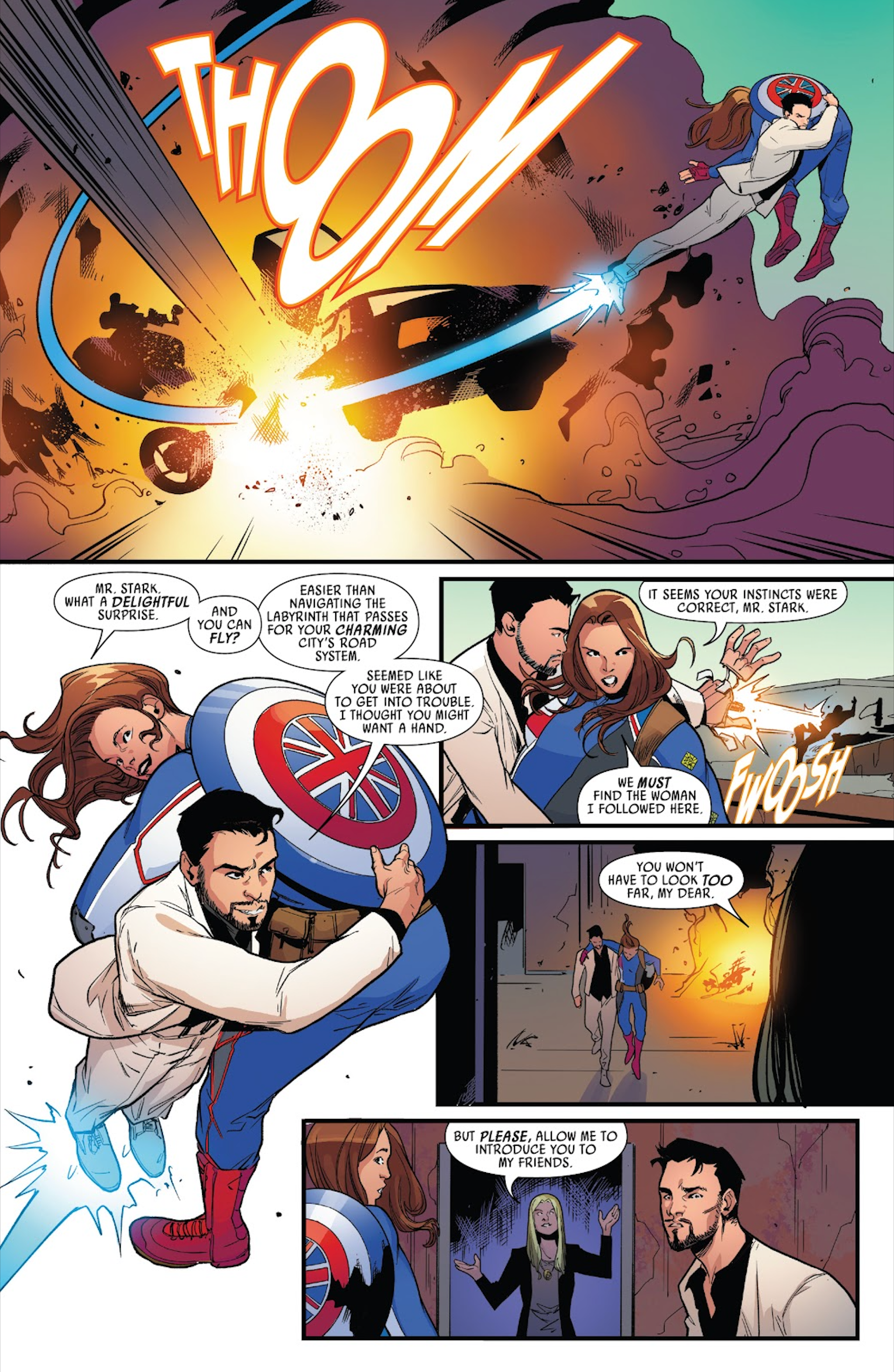 Iron Man saves Captain Carter