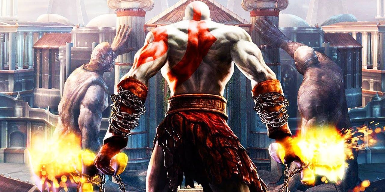 Kratos approaches the Temple of the Fates in God of War II Cropped