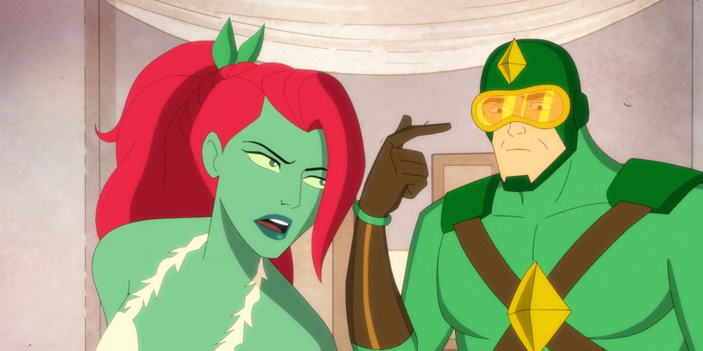 Poison Ivy and Kite Man on their wedding day in Harley Quinn series