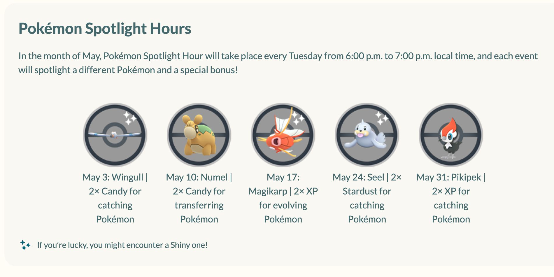 Pokémon GO: May 2022 Spotlight Hour Guide