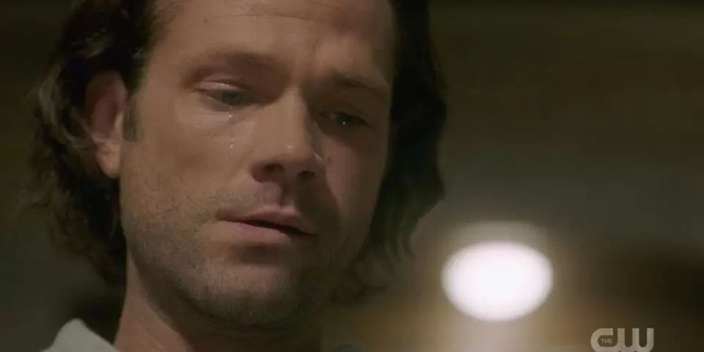 Sam Winchester crying over Deans death in Supernatural Cropped 1