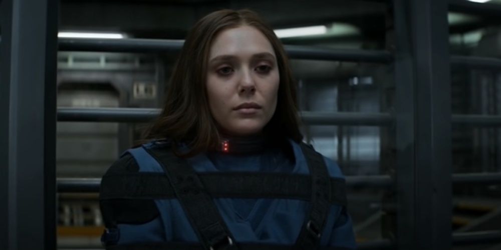 Scarlet Witch bound and strapped in the Raft prison in Captain America Civil War Cropped 1